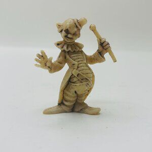 Vintage Hong Kong Miniature Ivory Plastic Circus Clown Collectible Figurine